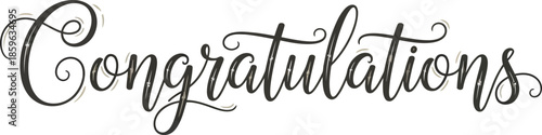 Elegant script font spelling out the word 'Congratulations' in a beautiful cursive style, perfect for invitations, cards, or banners