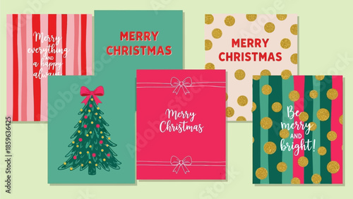 Vibrant Christmas greeting card collection with diverse festive designs, cheerful patterns, and heartfelt holiday messages perfect for seasonal celebrations