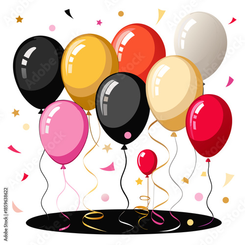 happy birthday card with balloons