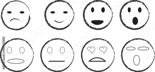 Emoticon faces illustrations
