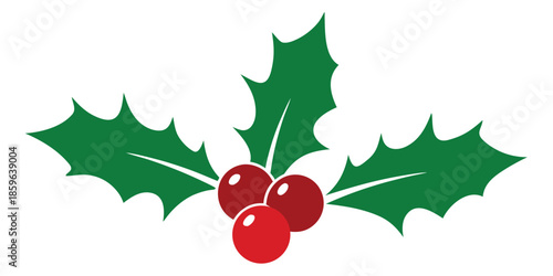 Holly berries clipart, Christmas holly, icon, mistletoe, vector, leaf, berry, template, corner, leaves, illustration, Christmas border clipart, isolated on white background
