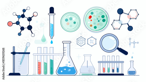 Laboratory science equipment and chemical structures
