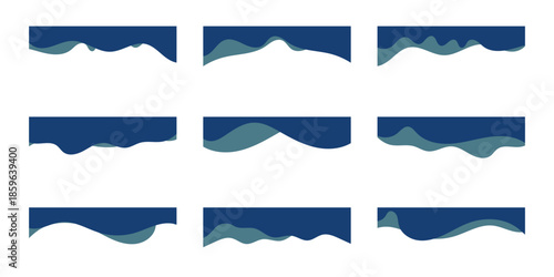 Collection of dividers shape templates. Modern separator header for website and app. Curve lines, wave collection of abstract design element. Abstract divider template vector illustration. eps 10