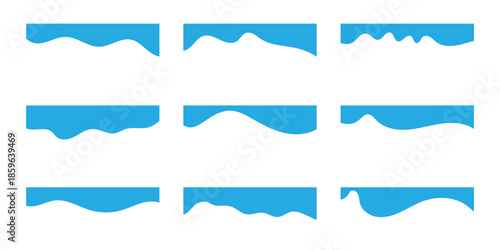 Border shape for website design. Vector banner header and separator. Background section and frame template. Abstract curve top headline. Border shape wave design, dividers shapes, frame template curve