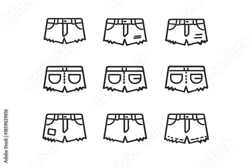 Collection of denim shorts icons