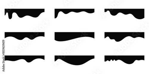 Curve Lines, Drops, Wave Collection of Abstract Design Element for Top, Bottom Page Web Site. shape wave design, dividers shapes, frame template curve collection . 