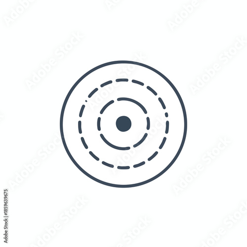 A centered target with concentric circles and a dot at center