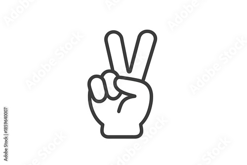 Peace sign hand gesture against a gradient background