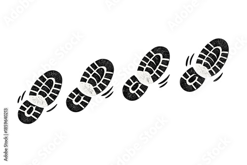 Footprints on a dark gray surface