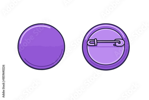 Purple Button Pin Mockup