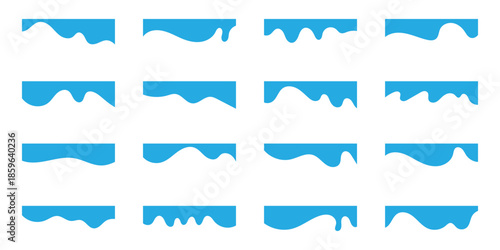 Collection of dividers shape templates. Modern separator header for website and app. Curve lines, wave collection of abstract design element for top and bottom page web site. eps 10