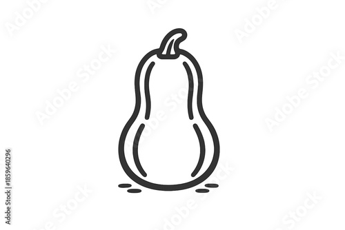 Stylized outline of a butternut squash on a gradient background