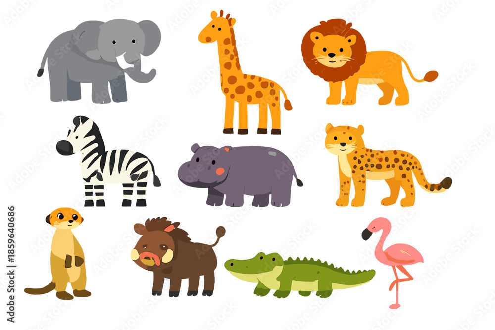 Obraz premium Cute Safari Animals Collection