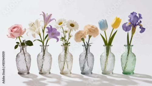 Flowers in Glass Vases