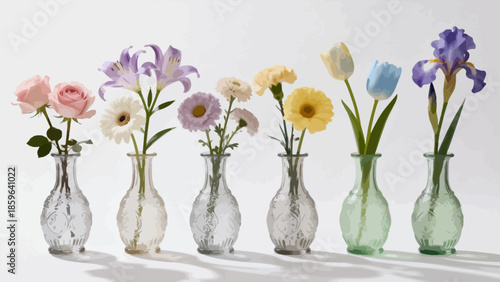 Flowers in Glass Vases