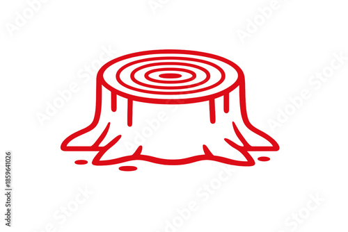 Tree Stump Icon with Red Glow