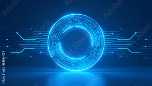 Blue glowing circuit design