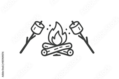 Campfire with Marshmallows Icon