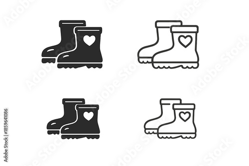 Pair of Boots with Heart Icon