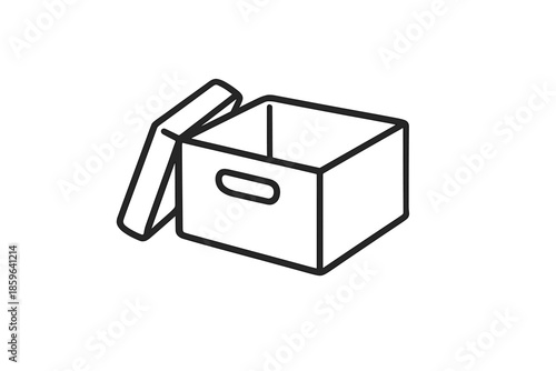Open box icon with handle
