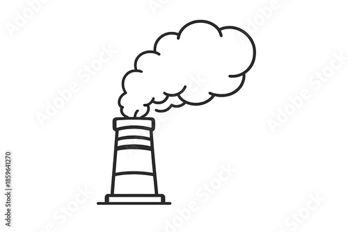 Factory chimney with smoke