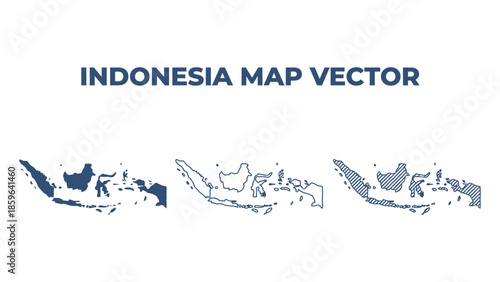 Indonesia map vector illustration with various patterns and styles