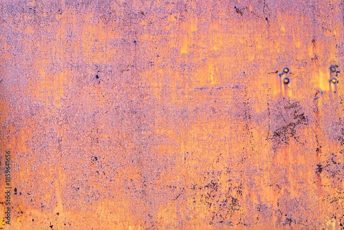 Canvas Print rusty weathered metal background with fine cracking paint details