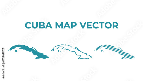 Cuba map vector illustration with various shaded regions and outlines shown