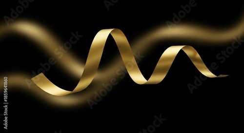 Wallpaper Mural Elegant flowing gold ribbon design on a dark background for luxury and celebration themes Torontodigital.ca