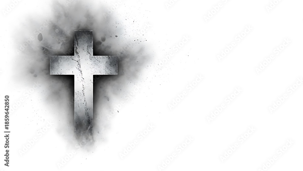 Obraz premium A weathered cross with a smoky texture background