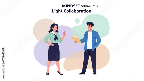 Light Collaboration Office Team Meeting Concept for Workplace Productivity and Teamwork