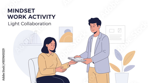 male and female colleagues discussing teamwork at workplace during collaboration session in modern