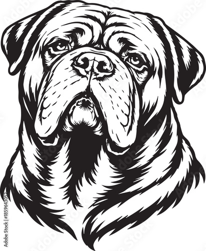 portrait of a dogue de bordeaux