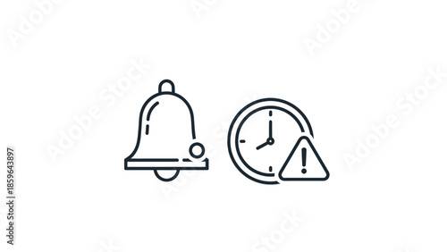 Urgent alert notification and alarm bell icon symbolizing important notice or reminder