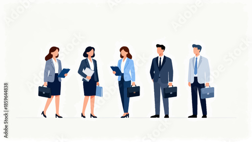 Business professionals in line