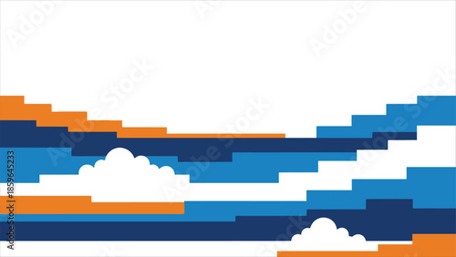Abstract Horizon with Clouds and Geometric Layers