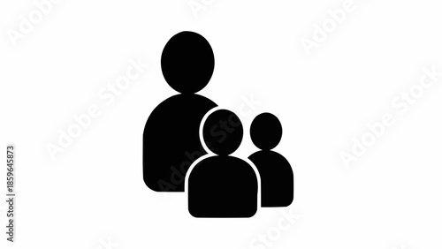 Simple Icon Representing Three People Group Together.