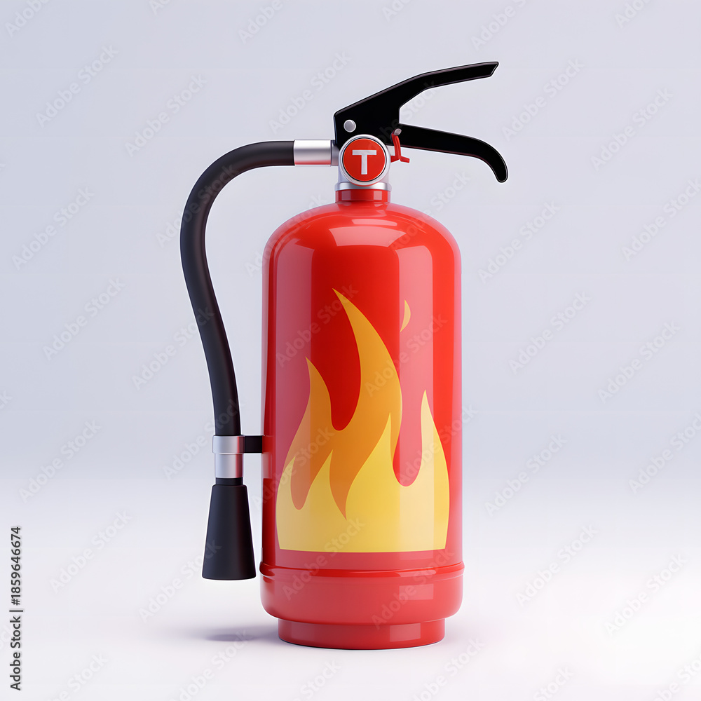 Obraz premium Red fire extinguisher isolated on white background