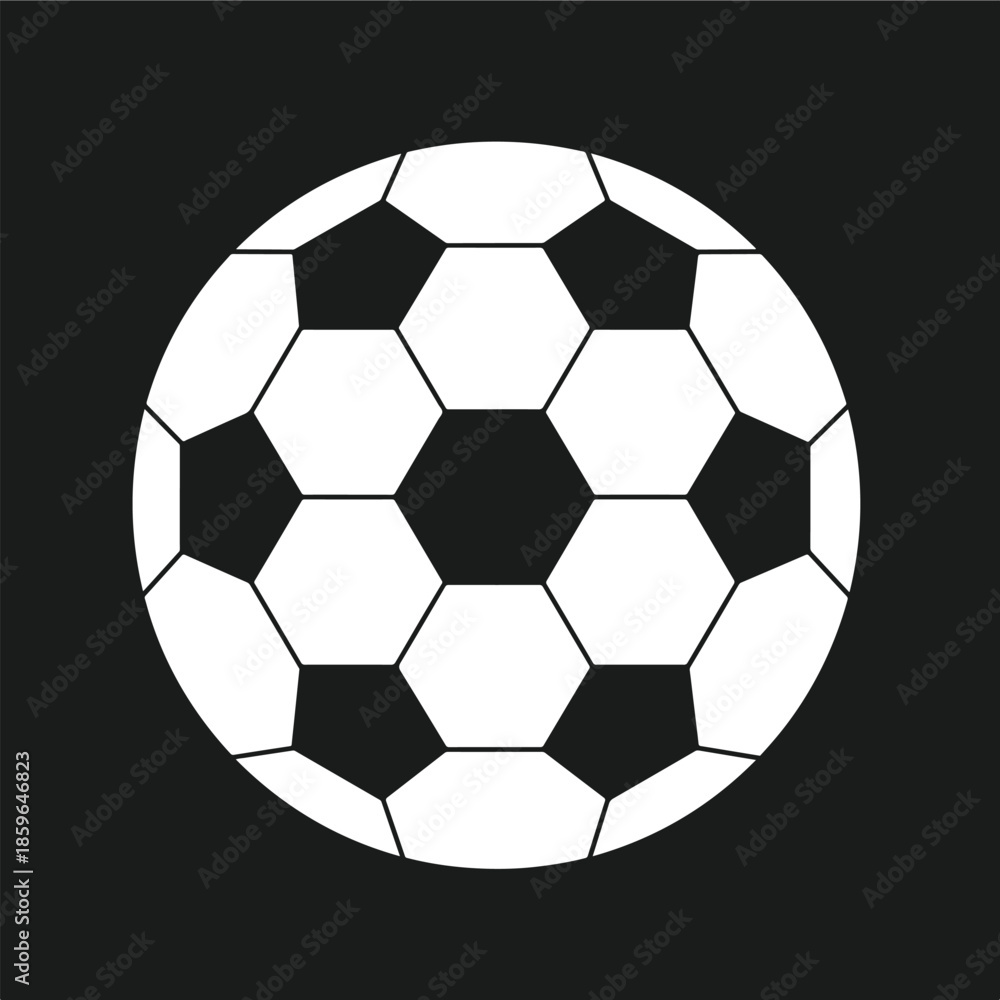 Fototapeta premium Classic Black and White Soccer Ball Illustration - Sport and Recreation Theme
