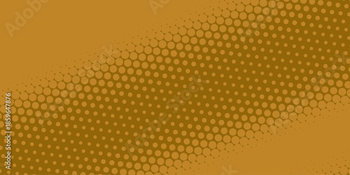 Yellow orange halftone pattern. Retro comic gradient background. Abstract Color Halftone Dots generative art background illustration for paper and banner. Halftone pattern in retro pop art style .