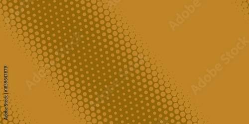 Yellow orange halftone pattern. Retro comic gradient background. Abstract Color Halftone Dots generative art background illustration for paper and banner. Halftone pattern in retro pop art style .