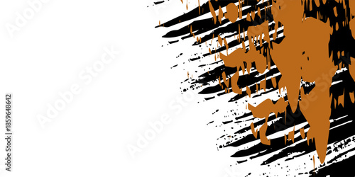orange black brush Car sticker wrap pattern banner abstract sporty lines black orange color combination grunge brush modern pattern racing motorsport vector design.