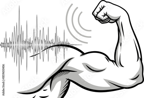 A detailed vector illustration depicting a powerful hand symbolizing strength and resilience high quality