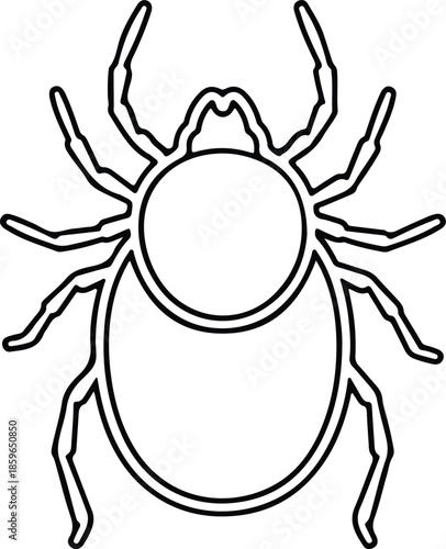 Silhouette Dangerous Tick Parasite Insect Animal Outline Simple Line Vector Illustration