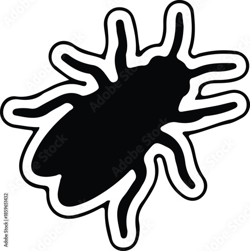 Silhouette stylized crawling bug insect pest with distinctive outline design minimal art Vector Illustration