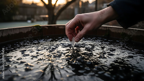 Outdoor ice bath for cold water therapy in winter