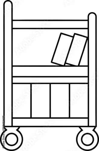 queer archive mobile cart line art vector illustration on transparent background