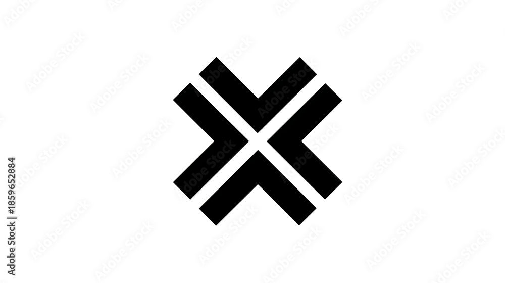 Obraz premium A black and white geometric shape with intersecting lines on transparent background