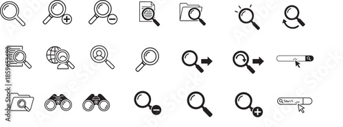 Search vector icon set 