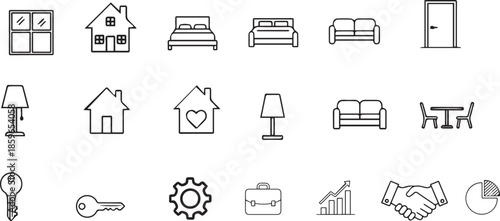 Set of vector icons of different countries featuring business and money symbols along with a collection of transportation sign pictograms including car and truck illustrations for web and home design